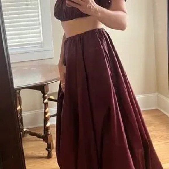 STAUD tawny port Mariposa skirt medium perfect for holidays - Picture 3 of 6